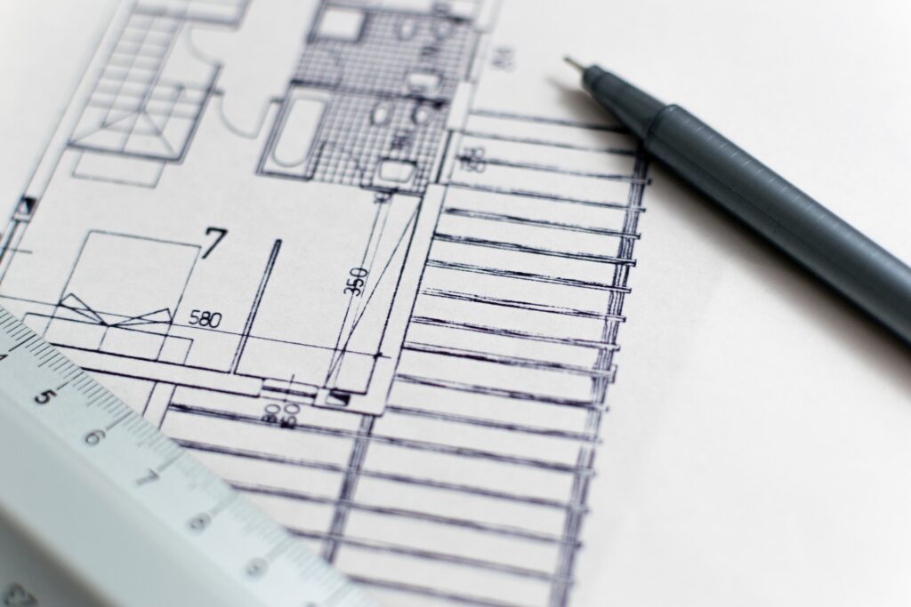 Damax Design Solutions – Close-up of detailed planning graphics for a bespoke architectural project.